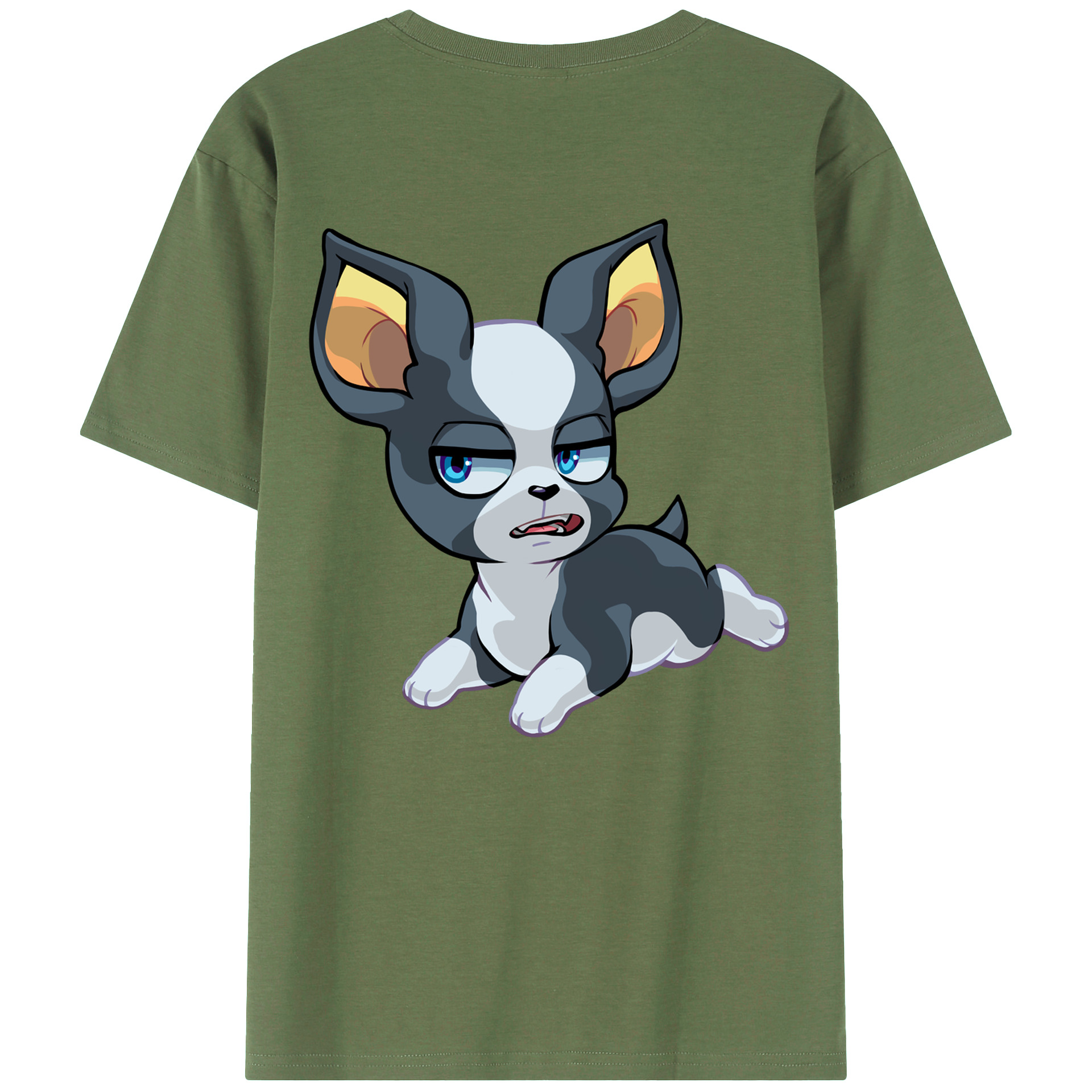 （画像用） ジョジョの奇妙な冒険 イギー JoJo's Bizarre Adventure Iggy 綿100％ メンズ半袖Tシャツ（バックプリント） 通気性